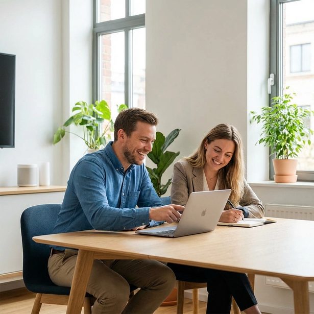 A trainer walking a client through QuickBooks on a laptop